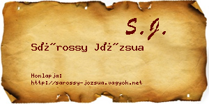Sárossy Józsua névjegykártya